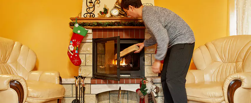 Rusted Metal Fireplace Restoration in Hollins, Virginia